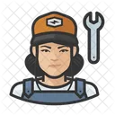 Asian Female Mechanic  Icon