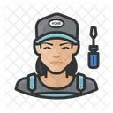Asian Female Technician Repair Asian アイコン