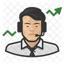 Asian Male Broker  Icon