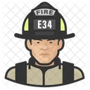 Asian Male Firefighter  Icon