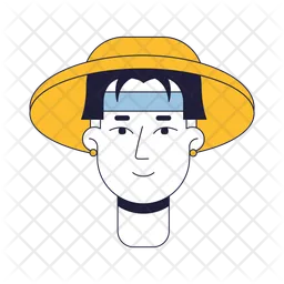 Asian man in hat  Icon