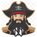 아시아 해적 해적 수염 아이콘