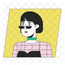 Asian woman with bob hairstyle and sunglasses  Icon