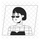 Asian woman with bob hairstyle and sunglasses  Icono