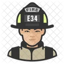 Asiatische Feuerwehrfrau  Symbol