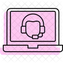 Asistente Virtual Color Sombra Icono Linea Fina Icon