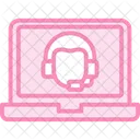 Icono De Linea De Duotono De Asistente Virtual Icono