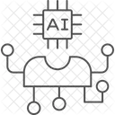 Icono De Linea Fina De Asistente Virtual Icono
