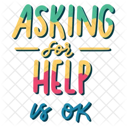 Asking for help is ok Icon - Download in Sticker Style