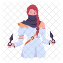 Assassina Feminina Personagem Ninja Guerreira Ícone