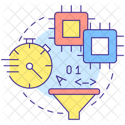 Assembly language Icon - Download in Colored Outline Style