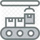 Assembly Line Conveyor Belt Robotic Arm Icon