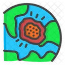 Asteroid Explosion Cosmic Impact Celestial Catastrophe Icon