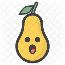 Astonished Pear Emoji Icon
