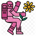 Astronaut Floral Nature Icon