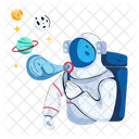 Astronaut Blowing Cosmonaut Blowing Spaceman Blowing Icon