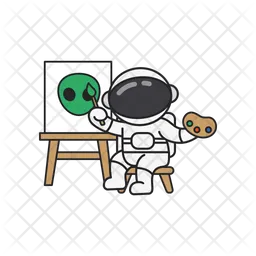 Astronaut painting a picture  Icon