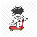 Astronaut riding a scooter  Icon