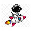 Astronaut Riding Rocket  Icon