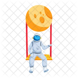 Astronaut Swinging  Icon