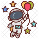 Astronaut with balloons  Icon