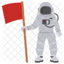 Astronaut with flag  Icon