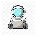 Astronaut With Laptop  Icon