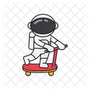 Astronauta andando de scooter  Ícone