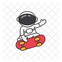 Astronauta andando de skate  Ícone