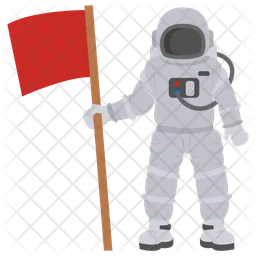 Astronauta con bandera  Icono