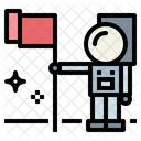 Astronauta y bandera  Icono