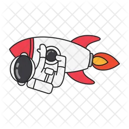 Astronout with rocket  Icon