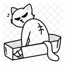 Ataud De Gato Funeral Zombie Icono