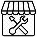 Icone De Ligne Datelier De Reparation Icône