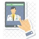 Atención médica en línea  Icono