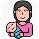Atencion Postnatal Nino Pequeno Recien Nacido Icono