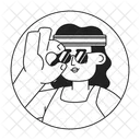 Athletic headband latina wearing sunglasses  Icon