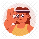 Athletic headband latina wearing sunglasses  Icon