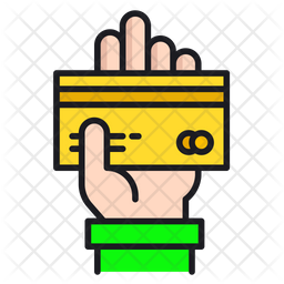 Atm Card Person Icon - Download in Colored Outline Style