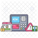 Atm Machine Hack Cybercrime Cyber Attack Icon