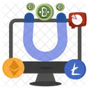 Atrair Bitcoin Atrair Criptomoeda Criptografia Icon
