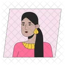 Attractive hispanic lady with long ponytail  Icon