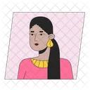 Attractive Hispanic Lady Ponytail Hairstyle アイコン