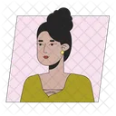 Bun Hairstyle Earrings Young Woman アイコン