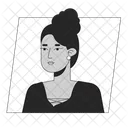 Attractive indian woman with bun hairstyle  アイコン