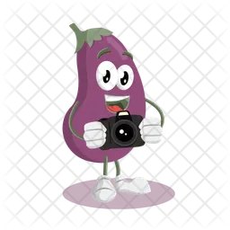 Aubergine avec pose caméra  Icône