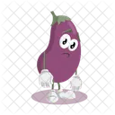 Pose triste de l'aubergine  Icône