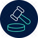 Auction Hammer Neon Glow Icon