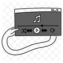 Black Monochrome Music Player Illustration Audio Player Media Player Icon