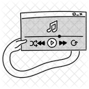 Half Tone Music Player Illustration Audio Player Media Player Icon